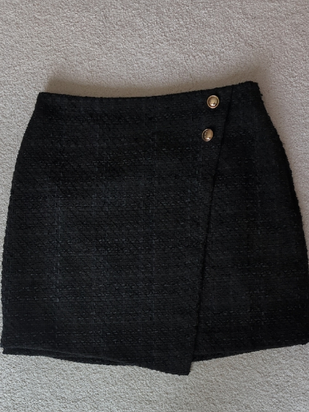 3 For $30. Nine West Black Tweed Skirt with Gold Buttons